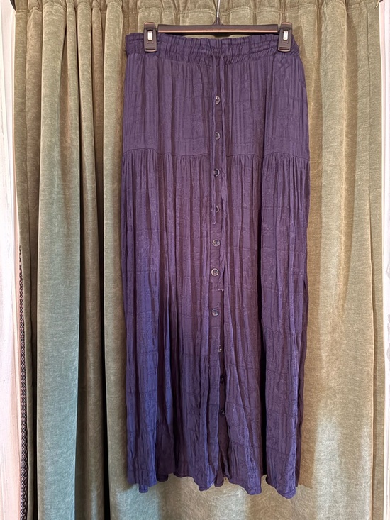 Maeve Dresses & Skirts - Maeve Tiered Button-Front Maxi Skirt in Deep navy